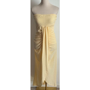 Women's CHICME Strapless Dress M Yellow